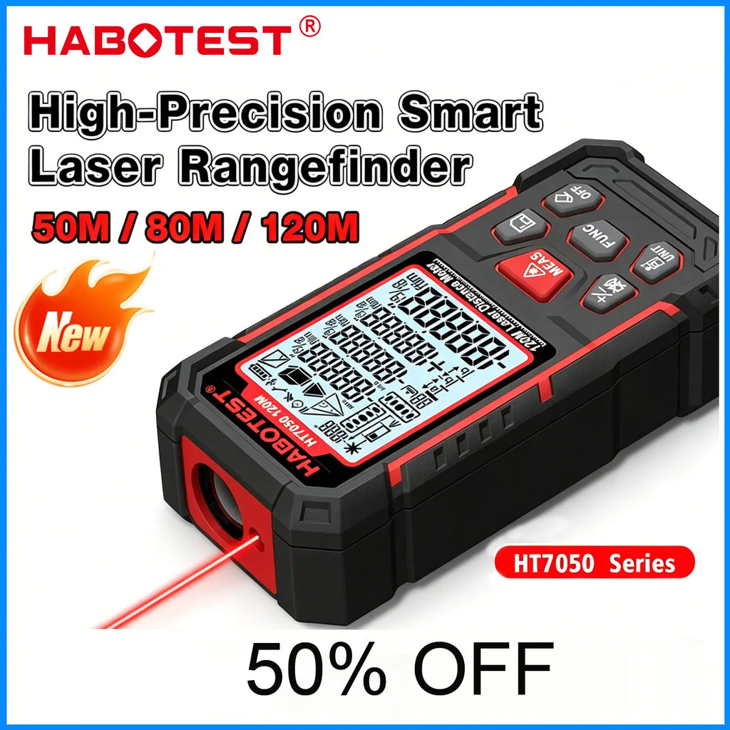 2026 New Handheld Laser Range Finder 50M 80M 120M Portable Digital Distance Laser Meter Dual-Axis Level Distance Measuring Tool