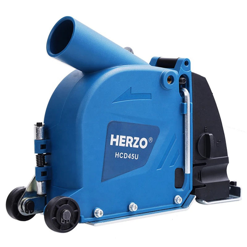 HERZO 5''(125MM) Double Blades Cutting Dust Shroud For Angle Grinder With Attachments Dustless For Wall Chaser Safe HCD45U