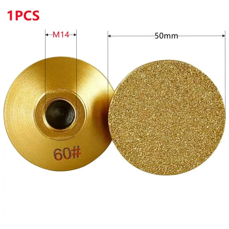 M14 Diamond Brazed Flat Grinding Head 2 inch 50mm Abrasive Polishing Pad Marble Quartz Granite Cobblestone Grind Sharp Tool 1pc