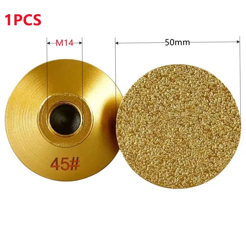 M14 Diamond Brazed Flat Grinding Head 2 inch 50mm Abrasive Polishing Pad Marble Quartz Granite Cobblestone Grind Sharp Tool 1pc