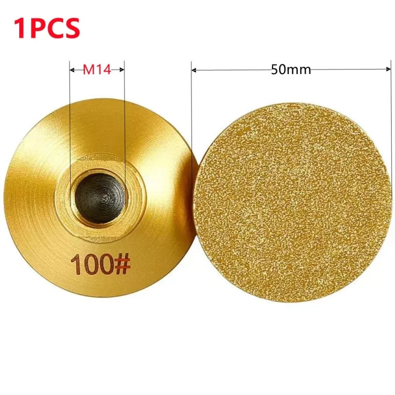 M14 Diamond Brazed Flat Grinding Head 2 inch 50mm Abrasive Polishing Pad Marble Quartz Granite Cobblestone Grind Sharp Tool 1pc